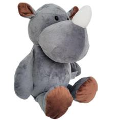 Bichos de Pelúcia Safari Nicho Floresta Decoração Animais, Rinoceronte