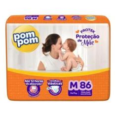 Fralda Infantil Pom Pom Mamãe/Derma Protek Hiper, M, 86