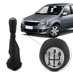 Kit Coifa de Cambio Manopla Logan 07 a 13 Sandero 07 a 14 Bola Lente Cromada em Courvin