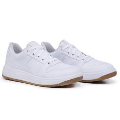 Tênis Feminino Cadarço Sola Reta Cano Curto Conforto Casual