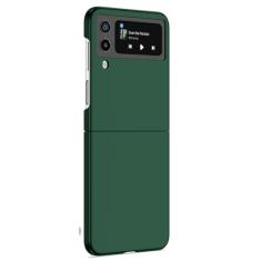 Capa magnética de carregamento sem fio para galaxy z flip 3 4 5 capa anti impressão digital à prova de choque, verde liso, para galaxy z flip 3
