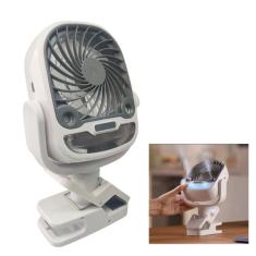 Ventilador Umidificador de Mesa Garra Bateria Recarregavel USB 3 Veloc