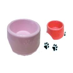 Comedouro 1,2L Tigela Cães e Gatos Color - EMB-UTILIT, Rosa, Vermelho