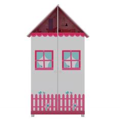 Guarda-Roupa Infantil 2 Portas 2 Gavetas Casinha Gelius