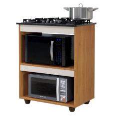 Balcão para Cooktop 4 Bocas Turim Kaiki Moveis - Kaiki Móveis, Nature/