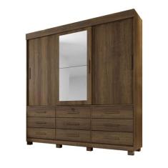 Guarda-Roupas Londres 3 Portas 9 Gavetas com Espelho Benetil - Benetil