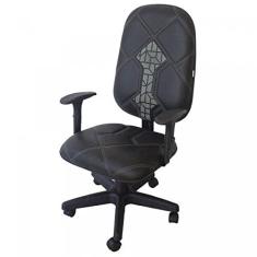 Cadeira Gamer Spectro Braço Regulável Modelo Presidente Ecoflex Costura Branca
