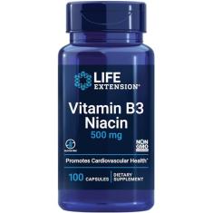 Vitamina B3 Niacina 500 Mg (100 cápsulas) Life Extension