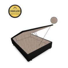 Cama Box Baú Luxo Blindado Viúva AColchoes Suede Preto 49x128x188