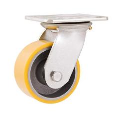 Rodízio Giratório 6", De Poliuretano E Ferro Fundido, Amarelo, Vonder.