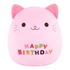 Almofada de pelúcia, brinquedo de aniversário para gatos, 25 cm, rosa personalizado para crianças