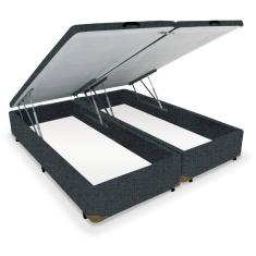 Cama Box  KING  Bipartido Baú Canvas Grafite - 193x203