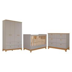Dormitório Infantil Biscoito Guarda Roupa, Cômoda e Berço - Permóbili Baby
