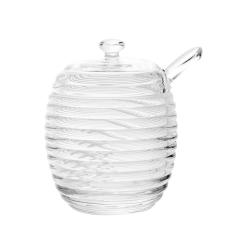 Açucareiro de Cristal com Colher e Tampa Colmeia 210ml - Lyor