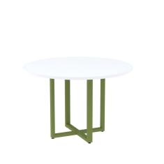 Mesa de Reunião Redonda 100cm Mrr1100p25tub Branco/Verde Miró