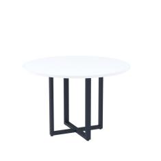 Mesa de Reunião Redonda 100cm Mrr1100p25tub Branco/Azul Delrei