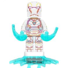 Boneco Bloco De Montar Iron Man Branco Mk50 Homem De Ferro