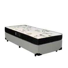 Cama Box Solteiro Colchão Espuma D20 Bambo Branco Ducci + Box Sintétic