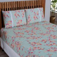 Lençol Queen Estampado Com Elástico Malha 100% Algodão Macio - Meta Ma