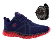 Tênis Masculino Esporte Cadarço Academia Corrida Dia a Dia + Relógio-Masculino