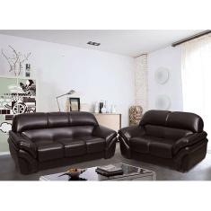 Conjunto de Sofás 2 e 3 Lugares Lisboa Corino Marrom