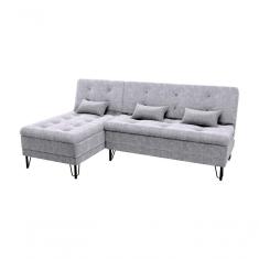 Sofá Cama Com Chaise 3 Lugares 2,00 Mts Nice Matrix Cinza