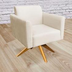 Poltrona giratoria marisa suede bege bas - DRossi