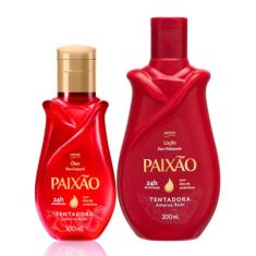 Paixão Kit Tentadora Ameixa Rubi, Loção Hidratante 200ml + Óleo Corporal 100ml, 24h Hidratação com Óleo de Amêndoas