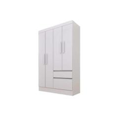 Guarda Roupa Solteiro Oregon c/ 4 Portas e 2 Gavetas Branco/Neve - Tci