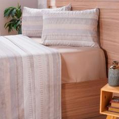 Jogo De Cama Solteiro Cotton Touch 3 Peças 88x188x30cm Bossa