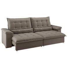 Sofá 4 Lugares Retrátil Reclinável Suede Veludo Molas Ensacadas Módena