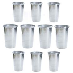 KIT 20 COPOS DE TERERÉ ALUMÍNIO CROMADO 350ML NOSSO TERERÊ