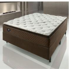 Cama Box Casal Comfy com Molas Ensacadas 138x188x65 Ecoflex Marrom