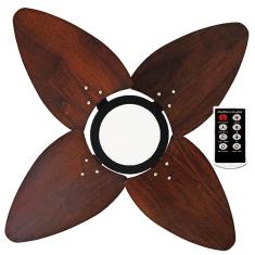 Ventilador de Teto Aspen LED 3000k Venti-Delta Preto 4Pás Imbuia 220V com Controle Remoto