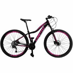 Bicicleta Aro 29 Cripto 24 Marchas Freio Disco C-suspensão - Preto-rosa - 15" Preto-rosa