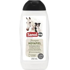 Shampoo de Pêlos Para Cães / Gatos e Cavalos, Novapiel, Sanol Dog , 250 ml, Branco