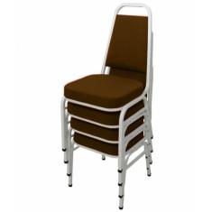 Kit Com 4 Cadeiras Empilháveis Linha Hotel Plus Marrom