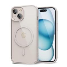 oakxco Capa magnética transparente para iPhone 15, compatível com Magsafe, fina, fina, transparente, não amarela, amortecedor de silicone macio híbrido e capa protetora de plástico rígido para