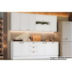 Cozinha Completa Americana 10 Peças (4Aéreos+3Balcões+3Complementos ) C5P31 Branco - Henn