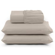 Jogo de Cama Casal Percal 400 Fios 3 Pçs Com Barra Na Fronha - Pailo C