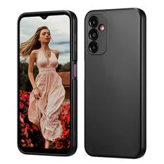 UEEBAI Capa para Samsung Galaxy A14 5G, capa fina de silicone líquido à prova de choque, proteção de corpo inteiro, capa de telefone com microfibra antiarranhões, ultrafina, capa de borracha macia e