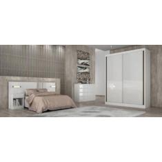 Guarda Roupa Solteiro 2 Portas 3 Gavetas - Toledo-Branco - Móveis Novo