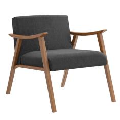 Poltrona Ravena Nogueira e Cinza