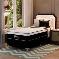 Cama Box Solteiro Gemini I com Colchão Solteiro Molas Ensacadas Grafit