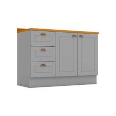 Balcão de Cozinha Modulado p/ Pia c/ Tampo Americana c/ 2 Portas e 3 G