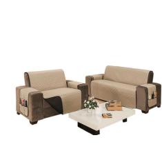 Protetor Impermeável para Sofá de 4 Lugares King - MR, Kaqui/Preto