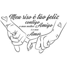 Adesivo Decorativo Frase Meu Riso É Tão Feliz Contigo