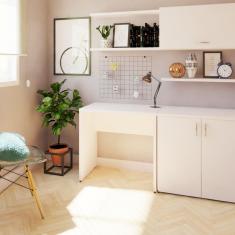 Mesa Reta Corp 25mm 100 cm 47 cm Bramov Móveis Branco