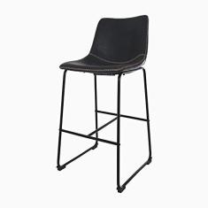 Banqueta Alta Com Encosto para Cozinha Bancada Ilha Gourmet Eventos Area Externa Com Apoio de Pés Munich Preta