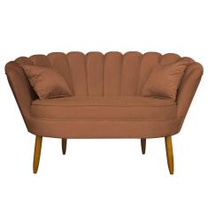 Namoradeira Pétala 2 Lugares Decorativa Veludo Terracota - Montanaris Decor